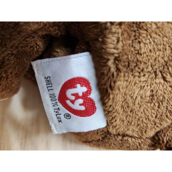 TY Pluffies Lumpy Moose Plush – 2003 Retired, Brown with Orange Antlers - Picture 7 of 7